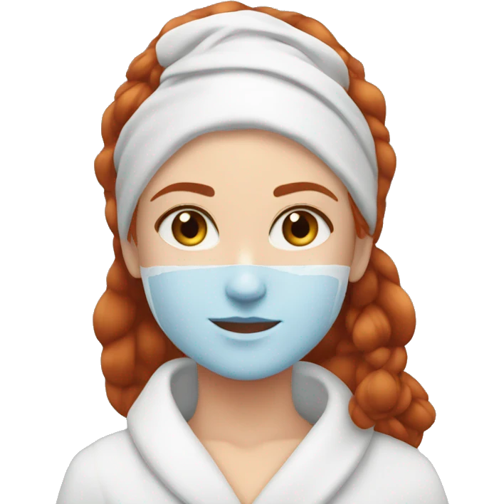 Red-hair-girl blue-eyes spa skincare emoji
