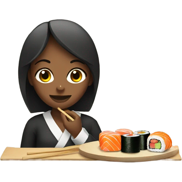 girl eating sushi emoji