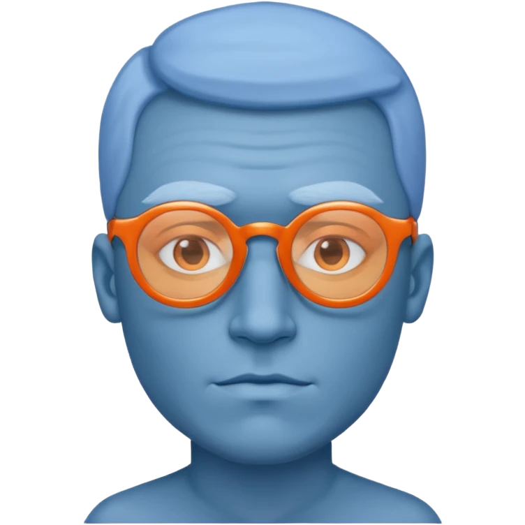 blue skinned orange glassed man emoji