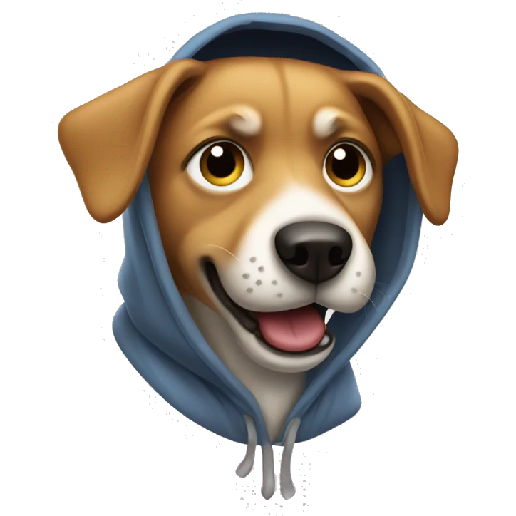 Dog with hoodie gasping  emoji