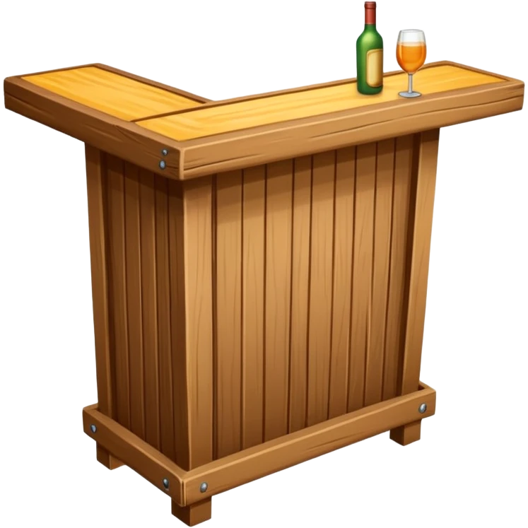 mesa alta tipo bar, de color madera natural emoji