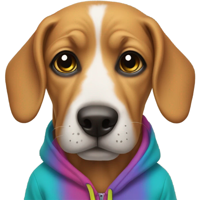 dog wearing a hoody emoji
