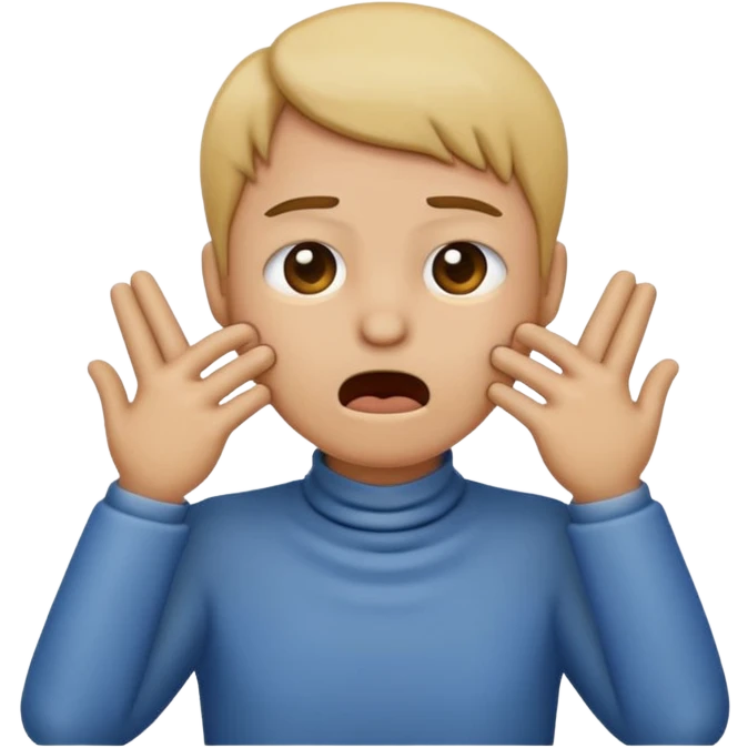 Emoji with hands over throat emoji