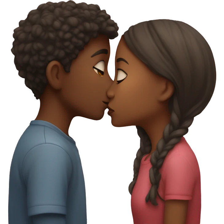 girl and boy kissing emoji
