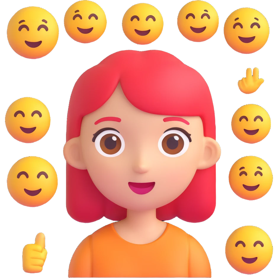 a girl in 3D emoji style emoji