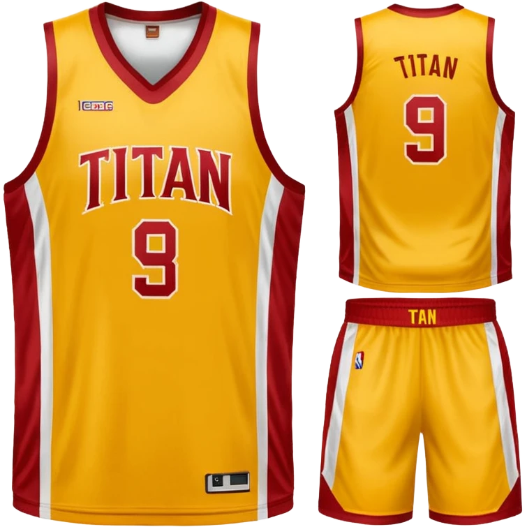 red, yellow, white titan basketball jersey emoji