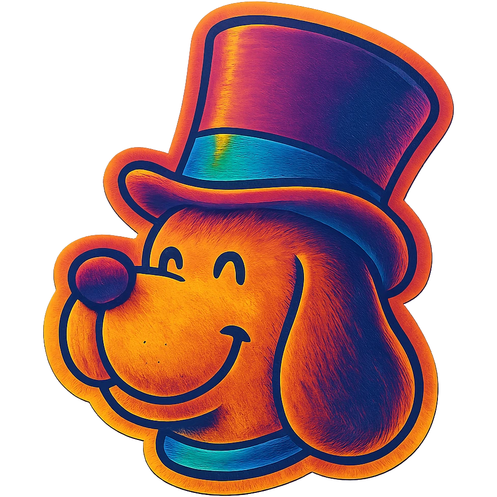dog with tophat emoji