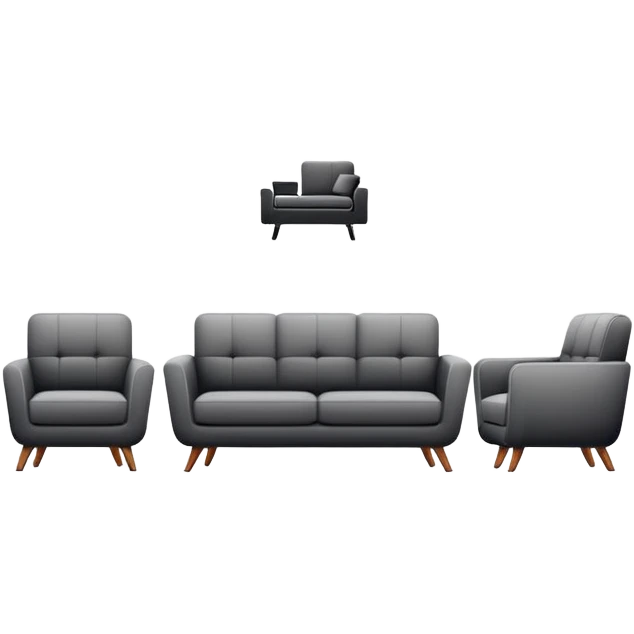 furniture store logo with sofa and chair emoji