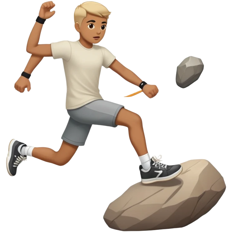 Person kicking a rock emoji