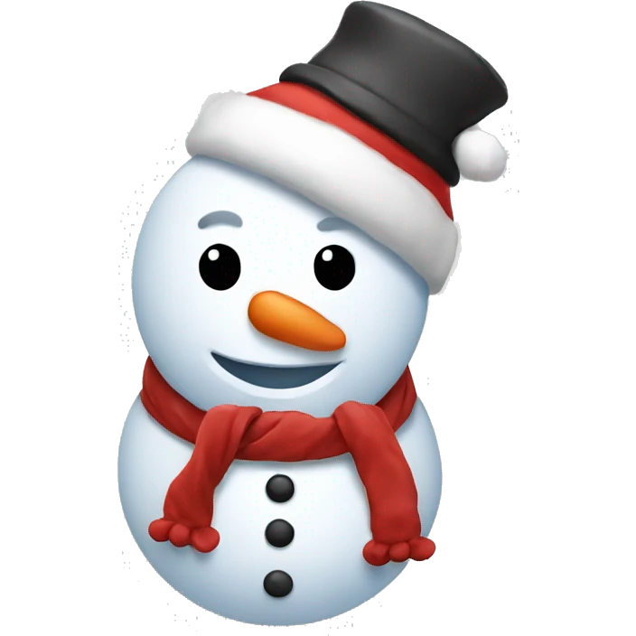 Snowman with Santa hat emoji