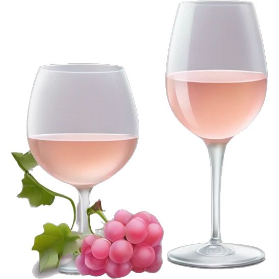 Deux verres de vins blanc, avec un petit noeux rosé claire sur les pieds, qui se touchent emoji