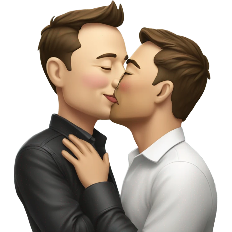 Elon Musk kissing Elon musk emoji