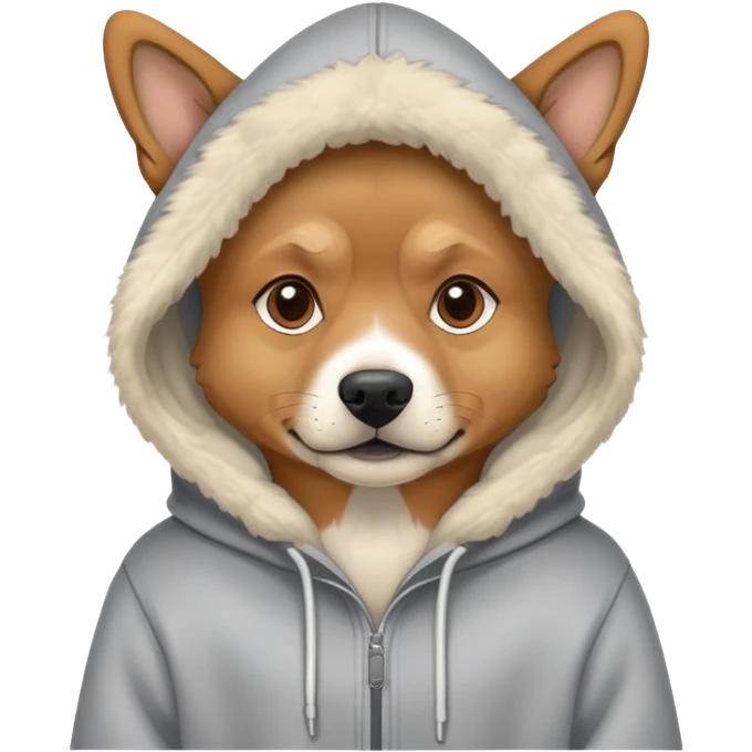 Dog wearing a hoodie  emoji