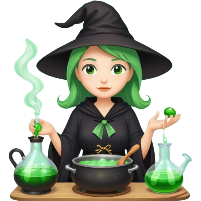 green witch cooking potion emoji