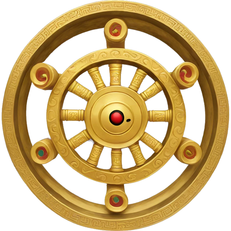 Golden Tibetan prayer wheel emoji