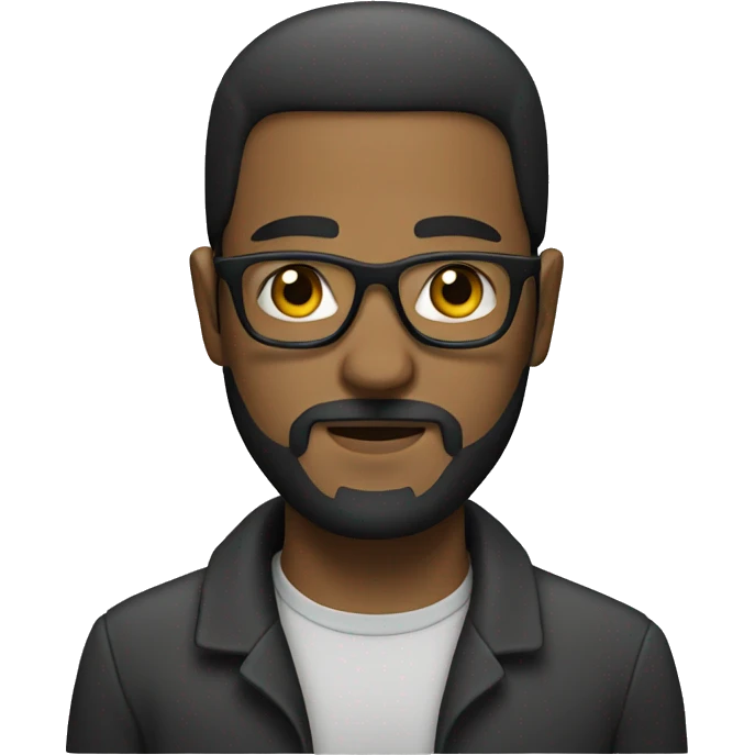 Man with glasses with a beard that has a white kufi emoji
