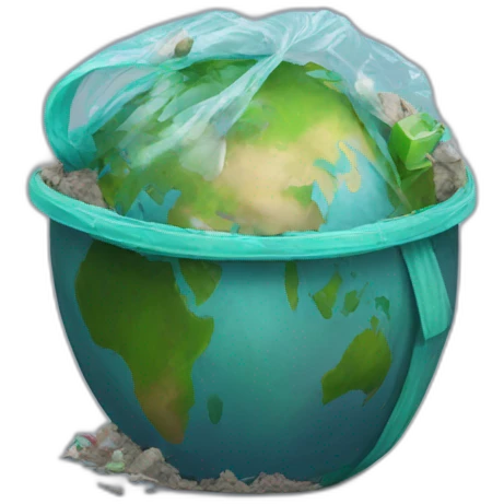 Plastic earth trash emoji