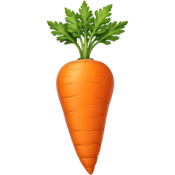 single carrot, clean and bright, apple style emoji emoji