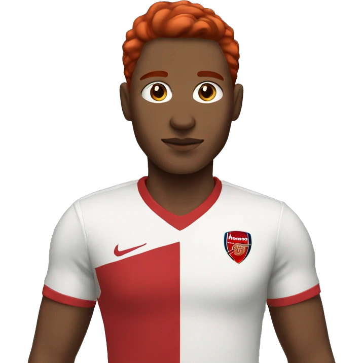 asina with red hair wearing arsenal uniform emoji