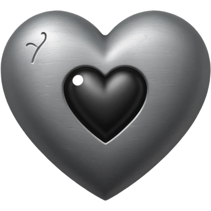 Corazón gris con negro  emoji