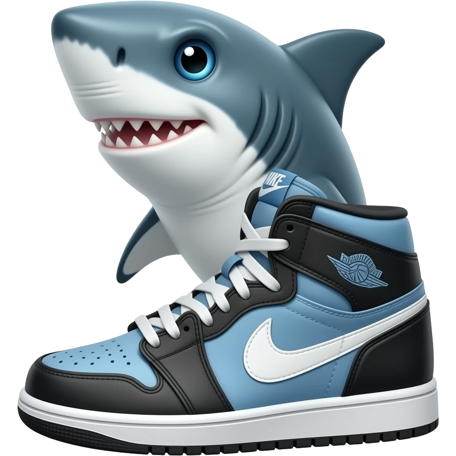 Shark wearing nikes emoji