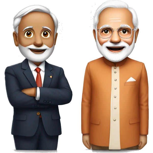 Narendra modi with Italian prime minister  emoji