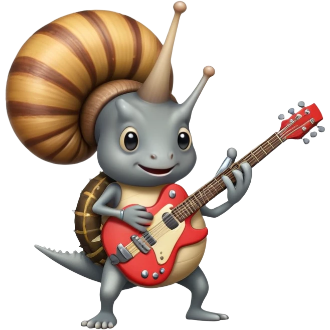 A snail doing rock on emoji