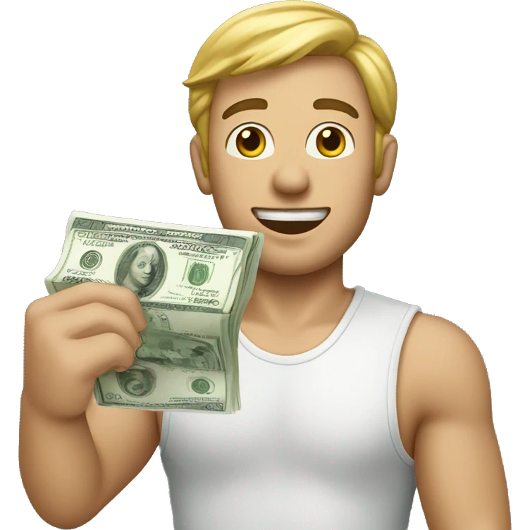 fair-skinned man holding money emoji