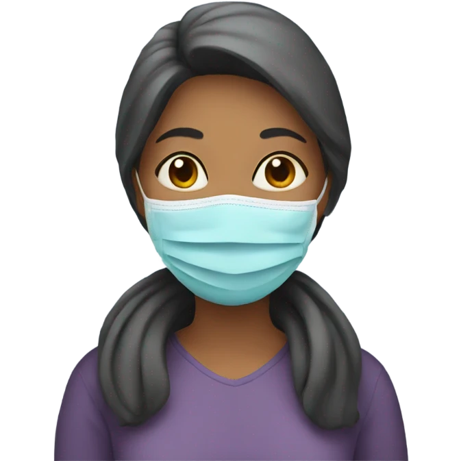 Mother with mask emoji
