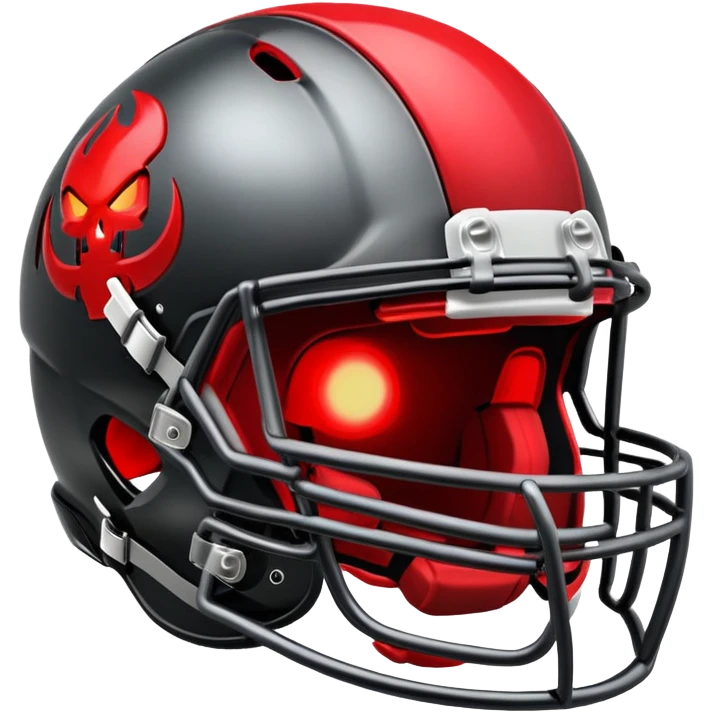 Evil football helmet glowing emoji