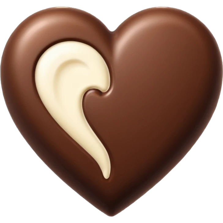 chocolate heart with beige cream emoji