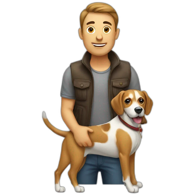 Homme sur un chien emoji