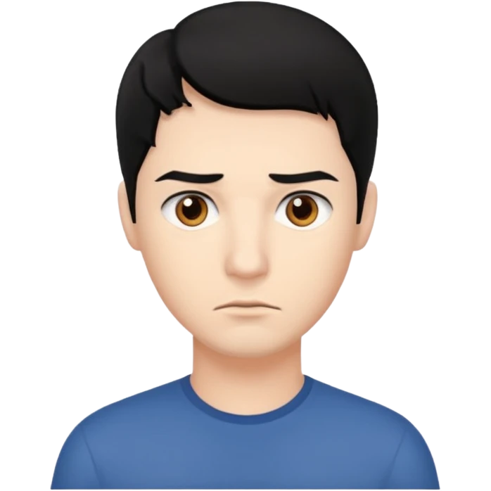 very alert man bloack hair emoji