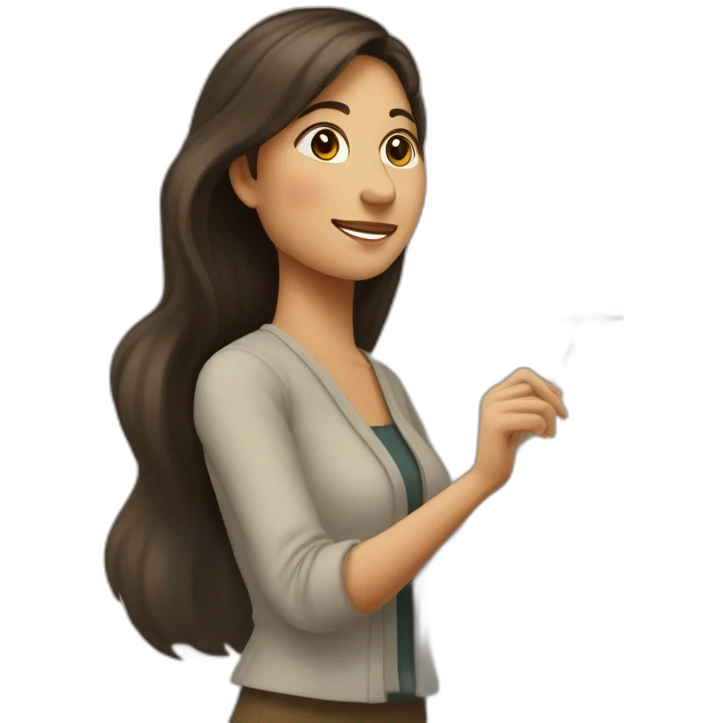 Mujer de 30 años pintando un cuadro emoji