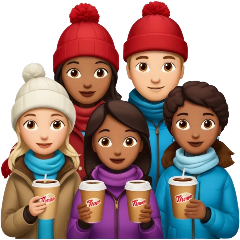 Canadians in a Tim hortons all talking emoji