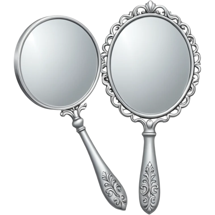 silver color hand mirror emoji