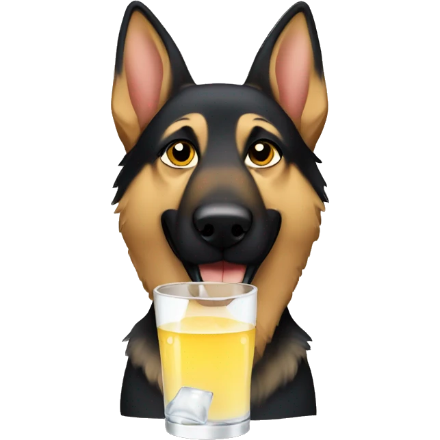 German shepherd drinking  emoji