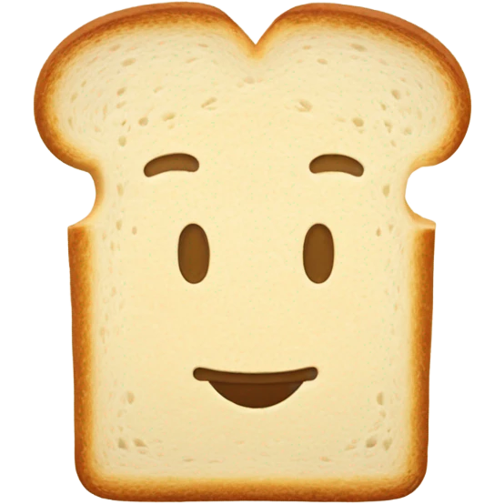 Single slice of white bread, square shape, brown crust, centered emoji