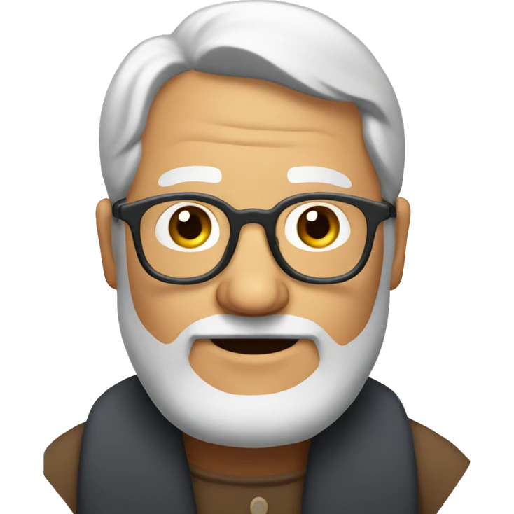 old man with glasses fat smiling  emoji