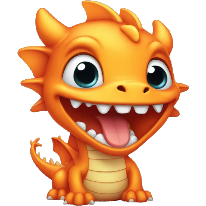orange baby dragon laughing crying emoji