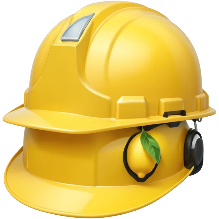a hardhat with a lemon on the hard hat emoji