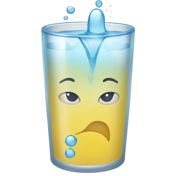 Vaso con agua derramando emoji