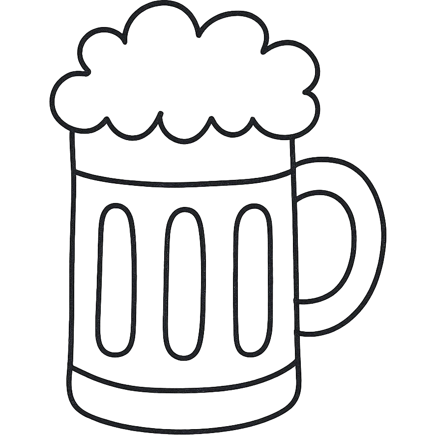 beer mug hand drawn outline icon emoji