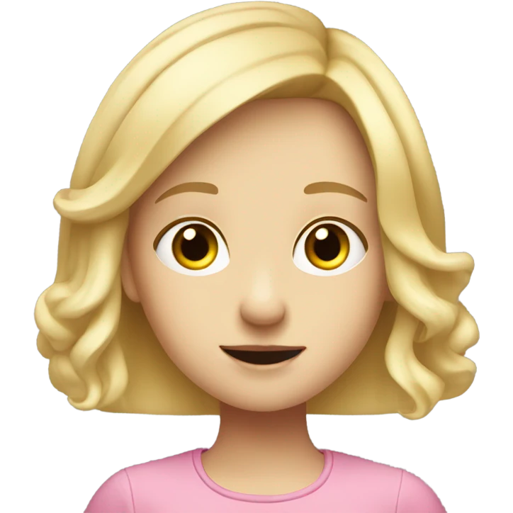 Little blonde girl watching an iPad ￼ emoji