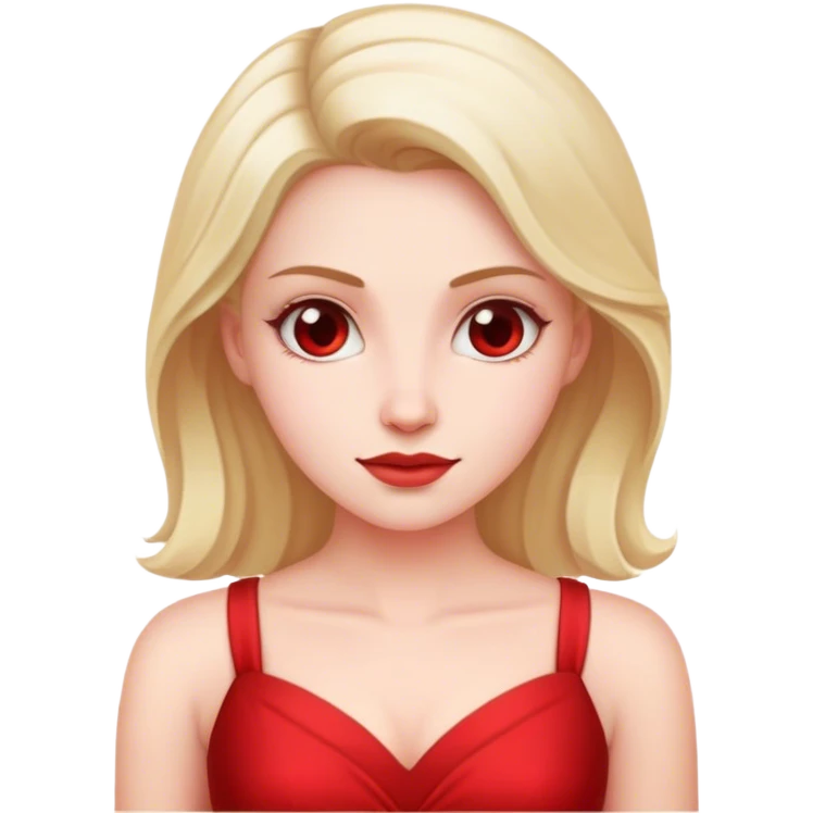 white conservative woman in red dress emoji