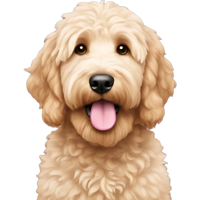 Goldendoodle with pink nose emoji