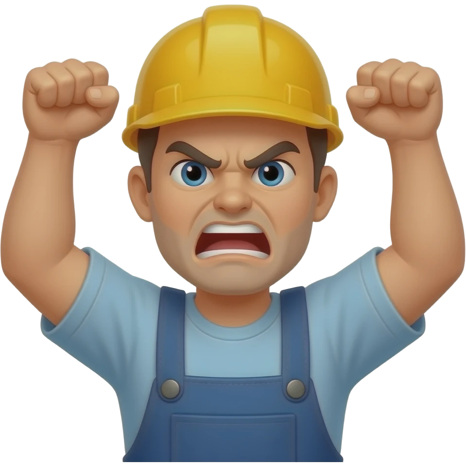trabajador manifestandose enfadados emoji