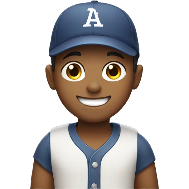 smiling boy in baseball cap emoji
