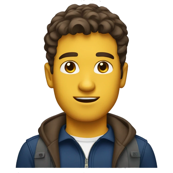 make a man wearing Brøndby clothes & brown hair & brown eyes emoji