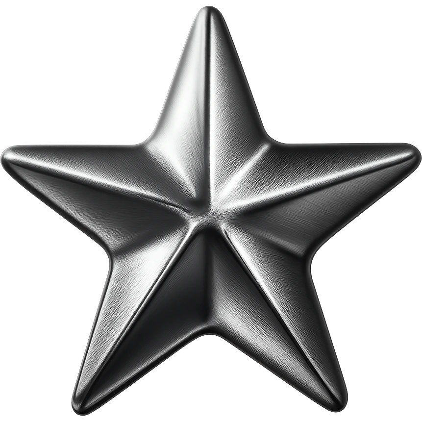 chrome style icon of a star emoji